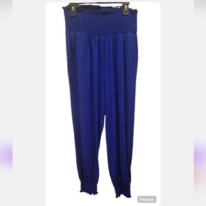 ZENANA Royal Blue Smocked Joggers
